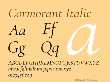 Cormorant Italic Version 4.001图片样张