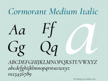 Cormorant Medium Italic Version 4.001图片样张