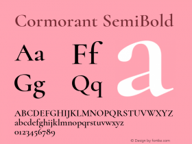 Cormorant SemiBold Version 4.000图片样张