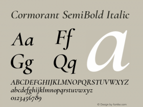 Cormorant SemiBold Italic Version 4.001图片样张