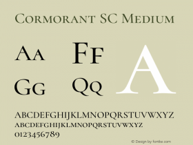 Cormorant SC Medium Version 4.000;Glyphs 3.1.2 (3150)图片样张