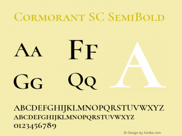 Cormorant SC SemiBold Version 4.000图片样张