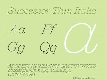 Successor Thin Italic Version 1.001图片样张