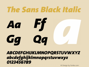 The Sans Black Italic Version 3.771图片样张