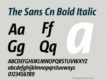 The Sans Cn Bold Italic Version 4.025图片样张