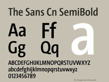 The Sans Cn SemiBold Version 4.025图片样张