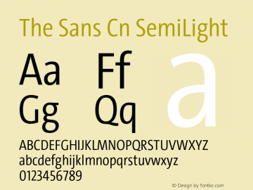 The Sans Cn SemiLight Version 4.025图片样张