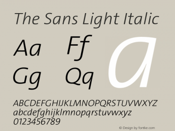 The Sans Light Italic Version 3.771图片样张
