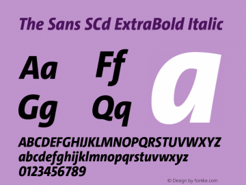 The Sans SCd ExtraBold Italic Version 4.025图片样张