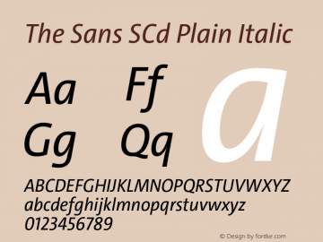The Sans SCd Plain Italic Version 4.025图片样张