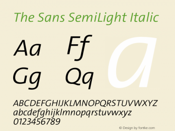 The Sans SemiLight Italic Version 3.771图片样张