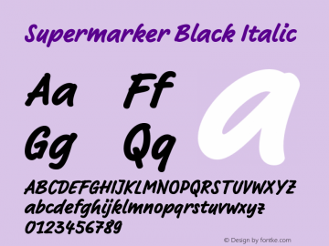 Supermarker Black Italic Version 1.000图片样张