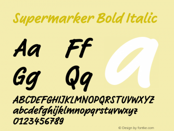 Supermarker Bold Italic Version 1.000图片样张