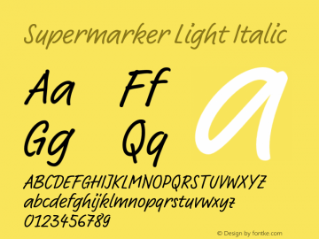 Supermarker Light Italic Version 1.000图片样张