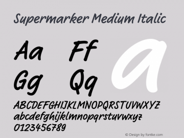 Supermarker Medium Italic Version 1.000图片样张