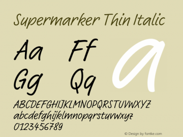 Supermarker Thin Italic Version 1.000图片样张