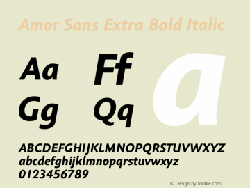 Amor Sans Extra Bold Italic Version 001.000图片样张