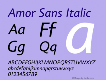 Amor Sans Italic Version 001.000图片样张