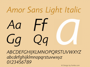 Amor Sans Light Italic Version 001.000图片样张