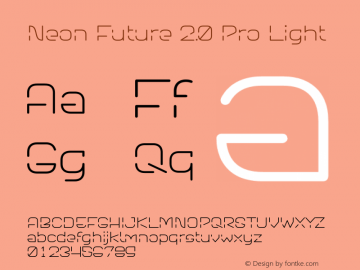 Neon Future 2.0 Pro Light Version 2.000;December 15, 2022;FontCreator 14.0.0.2814 64-bit图片样张