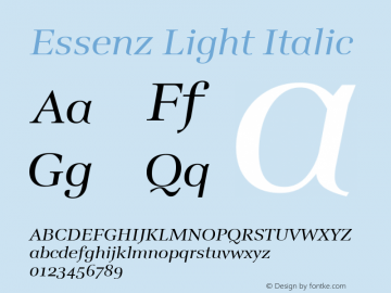 Essenz Light Italic Version 2.001图片样张