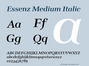 Essenz Medium Italic Version 2.001图片样张