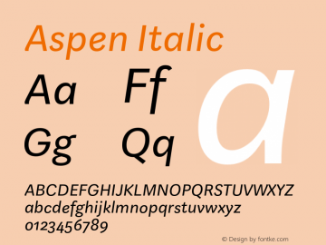 Aspen Italic Version 1.002图片样张