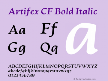 ArtifexCF-BoldItalic Version 1.600图片样张