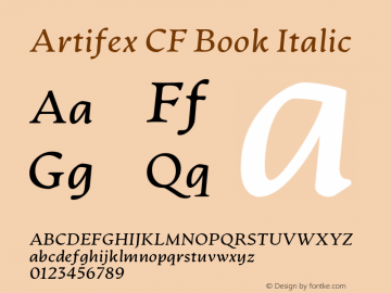 ArtifexCF-BookItalic Version 1.600图片样张