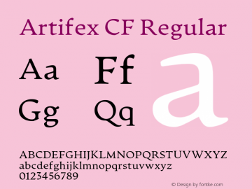 ArtifexCF-Regular Version 1.600图片样张