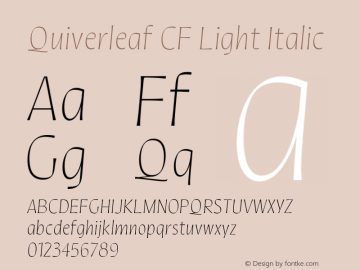 QuiverleafCF-LightItalic Version 1.000图片样张
