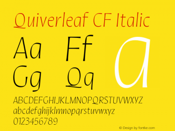 QuiverleafCF-RegularItalic Version 1.000图片样张