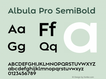Albula Pro SemiBold Version 1.000;FEAKit 1.0图片样张