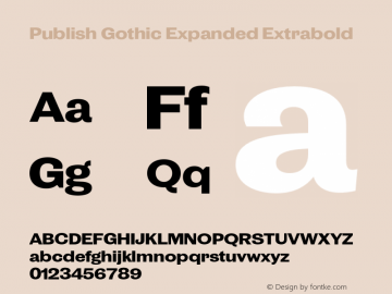 Publish Gothic Expanded Extrabold Version 1.000;hotconv 1.0.109;makeotfexe 2.5.65596图片样张