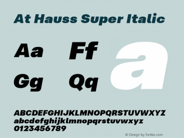 At Hauss Super Italic Version 1.200;Glyphs 3.1.1 (3148)图片样张