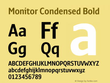 Monitor Condensed Bold Version 3.001图片样张