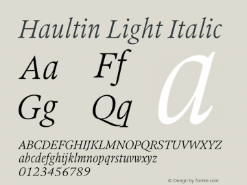 Haultin Light Italic Version 1.004图片样张