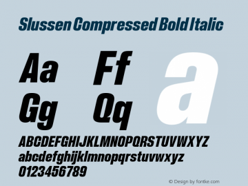 Slussen Compressed Bold Italic Version 1.000;Glyphs 3.1.1 (3148)图片样张