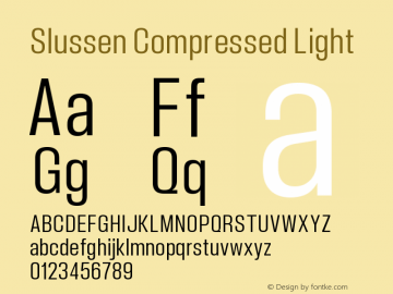 Slussen Compressed Light Version 1.000;Glyphs 3.1.1 (3148)图片样张