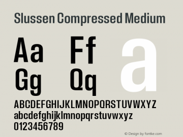 Slussen Compressed Medium Version 1.000;Glyphs 3.1.1 (3148)图片样张