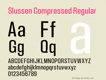 Slussen Compressed Regular Version 1.000;Glyphs 3.1.1 (3148)图片样张
