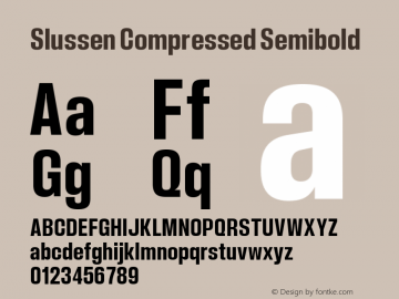 Slussen Compressed Semibold Version 1.000;Glyphs 3.1.1 (3148)图片样张