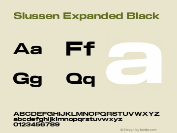 Slussen Expanded Black Version 1.000;Glyphs 3.1.1 (3148)图片样张