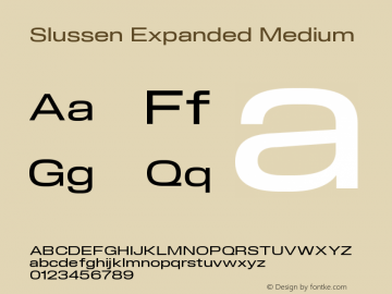 Slussen Expanded Medium Version 1.000;Glyphs 3.1.1 (3148)图片样张