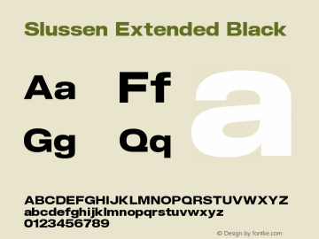 Slussen Extended Black Version 1.000;Glyphs 3.1.1 (3148)图片样张