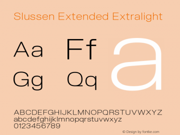 Slussen Extended Extralight Version 1.000;Glyphs 3.1.1 (3148)图片样张