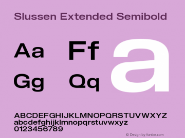 Slussen Extended Semibold Version 1.000;Glyphs 3.1.1 (3148)图片样张