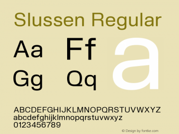 Slussen Regular Version 1.000;Glyphs 3.1.1 (3148)图片样张