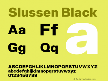 Slussen-Black Version 1.000;Glyphs 3.1.1 (3148)图片样张