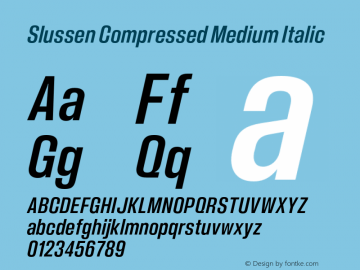 Slussen-CompressedMediumItalic Version 1.000;Glyphs 3.1.1 (3148)图片样张